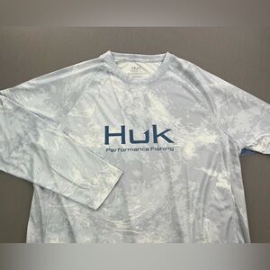 HUK PURSUIT MOSSY OAK PRINTED LS CREW NECK PERFORMANCE CAMO FISHING SHIRT